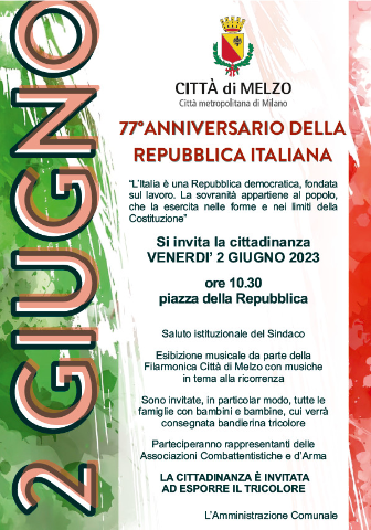 77° Anniversario della Repubblica Italiana