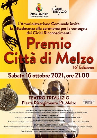 Premio Città di Melzo 16^ edizione 2021. Le premiazioni