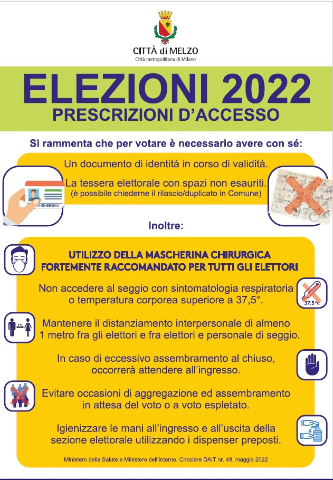 POLITICHE 2022: indicazioni per l'accesso al Seggio elettorale