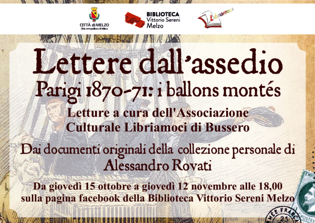 Lettere dall'assedio: Parigi 1870-71, i ballons montés, letture video su facebook della Biblioteca