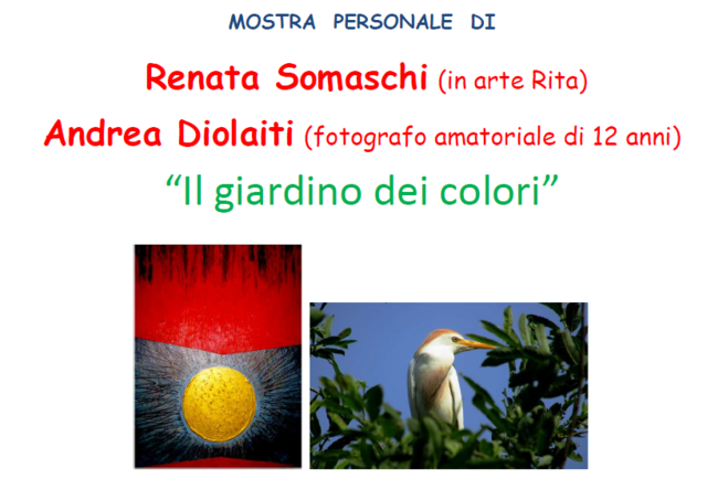 “Il giardino dei colori” – mostra personale di Renata Somaschi e Andrea Diolaiti