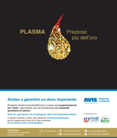 Campagna di sensibilizzazione alla donazione di plasma